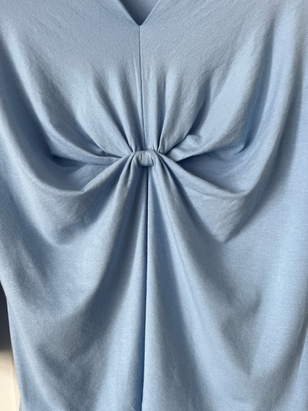 OLSEN Blue Twist Front Top 3/4 Sleeve Soft Stretch Size 6 - Picture 7 of 8